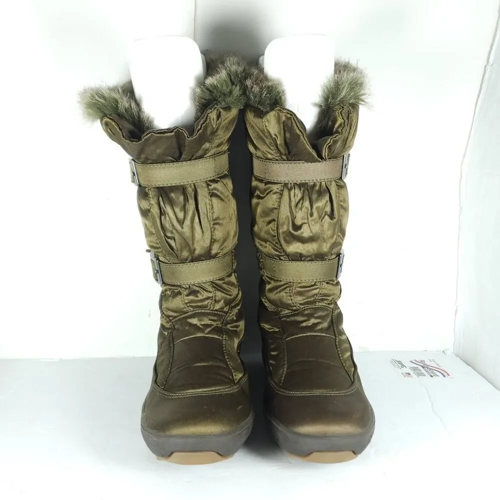 Pajar Canada Women's US9,5 EU40 Bronze brown Faux Fur Wedge Winter Boots